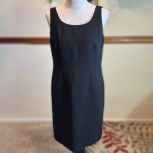 Black Sleeveless Sheath Dress with Pink Lining